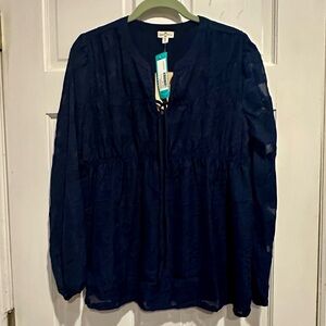 Mason & belle Navy Lace Blouse